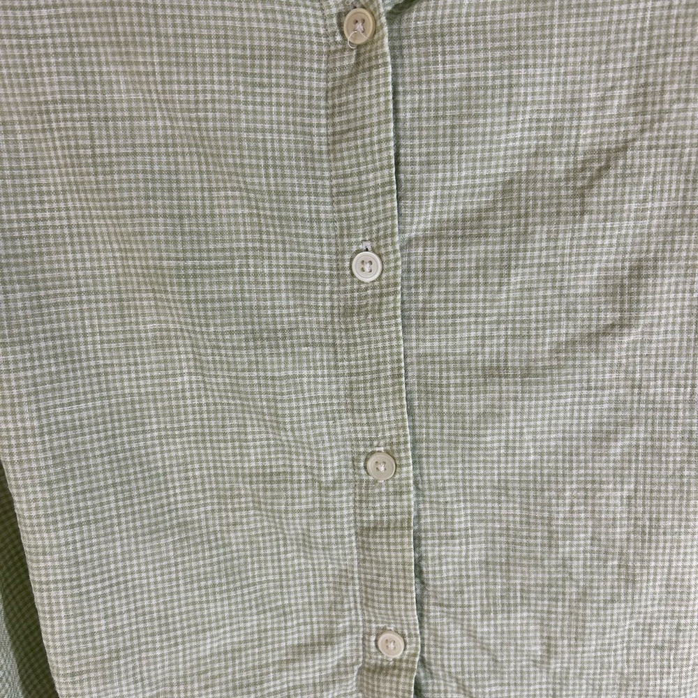 Pendleton Light Green Gingham Casual Button-Down … - image 4